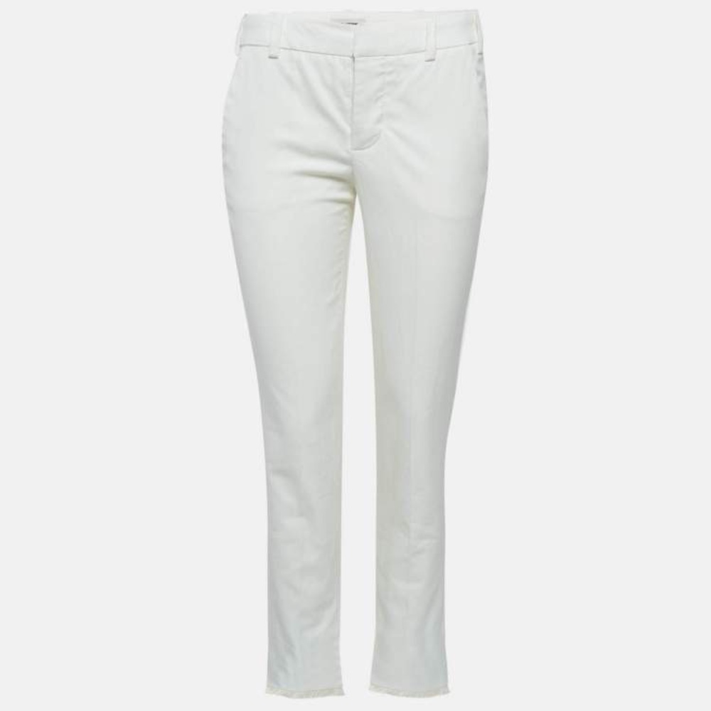 Zadig & Voltaire White Cotton Prune Frange Pants Size 34 Crisp White